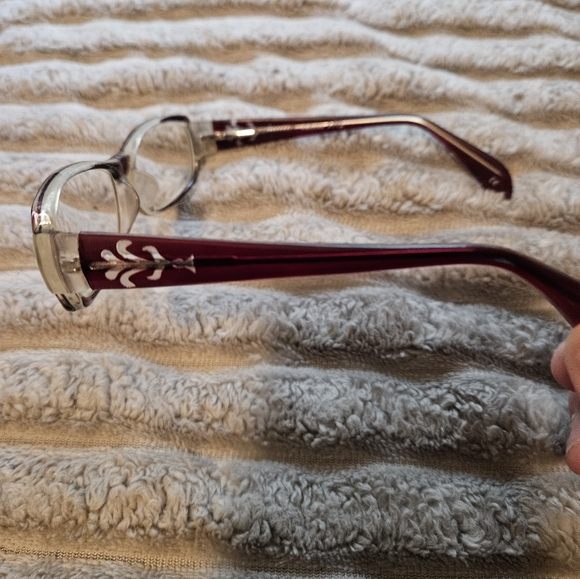 Elegant Prescription Burgundy Glasses with Silver Accents